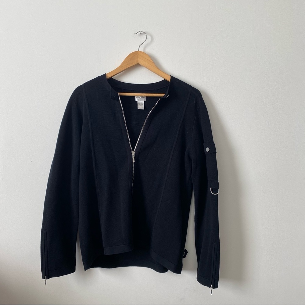 Chico's Black Zip-Up Jacket